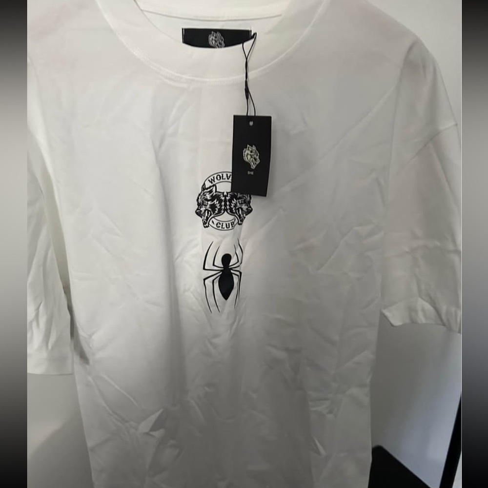 Darc Sport White Tee with Black Spider Design